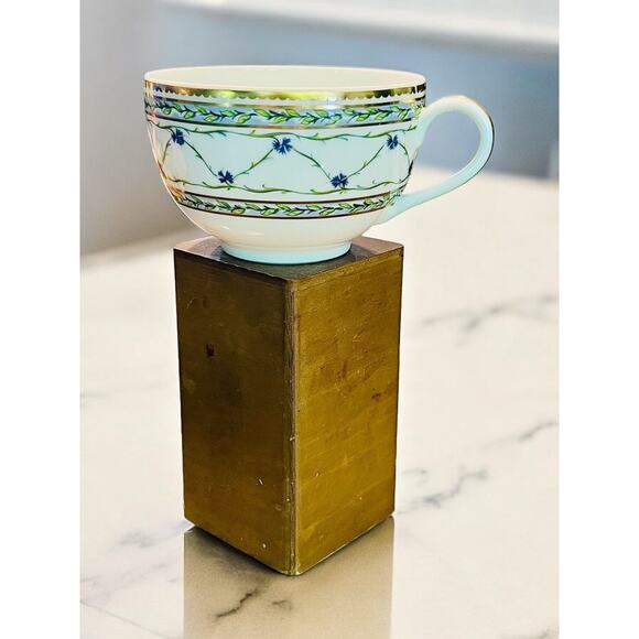 Limoges Tea Cup-Raynaud Allee Royale-Paris France-Breakfast Cup Only-Blue Flower - Picture 7 of 8